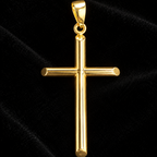 Lusso Classic 10K Yellow Gold Polished Cross Pendant – 25mm
