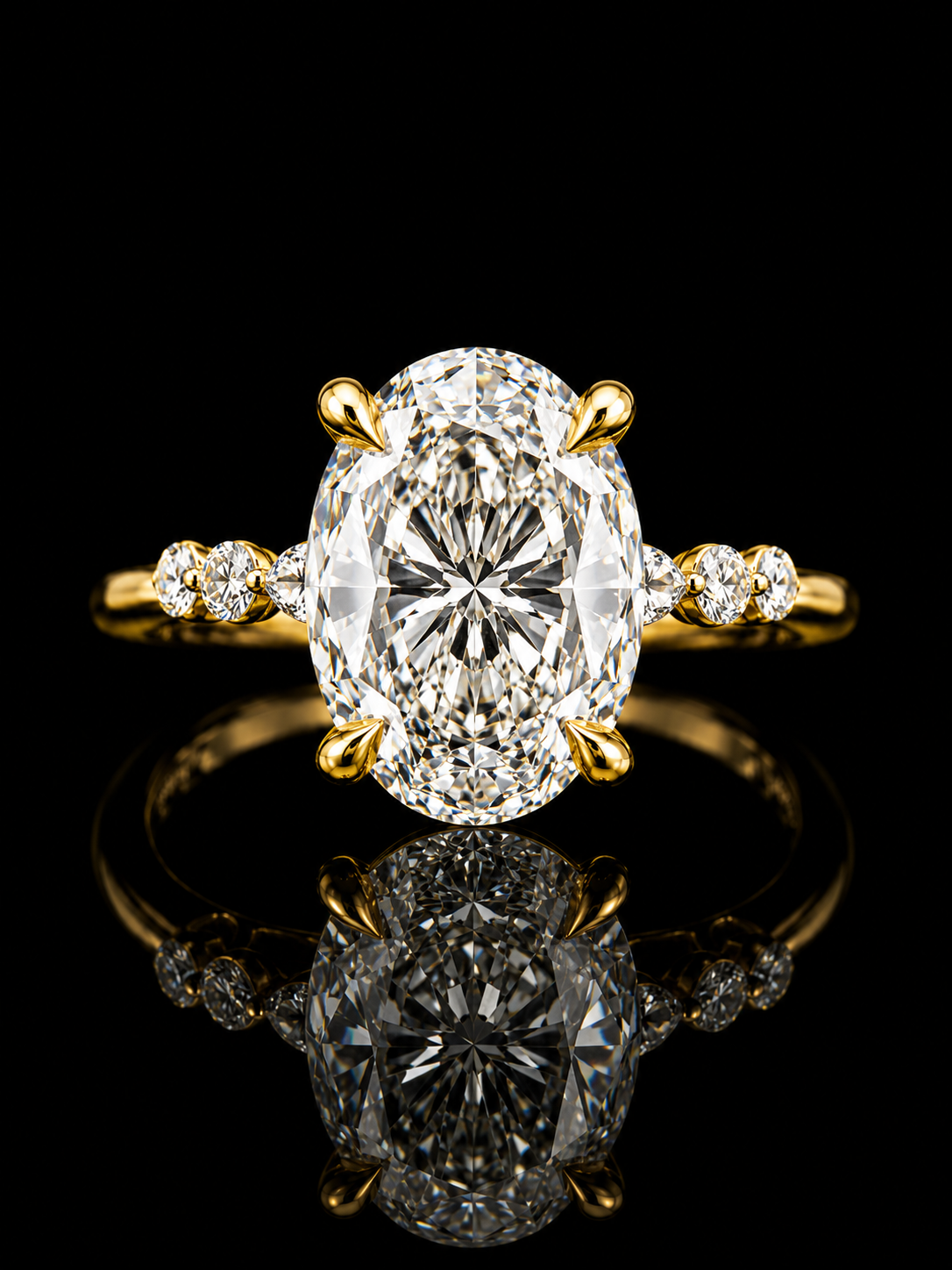 Oval Lab Diamond Ring – 14K Gold