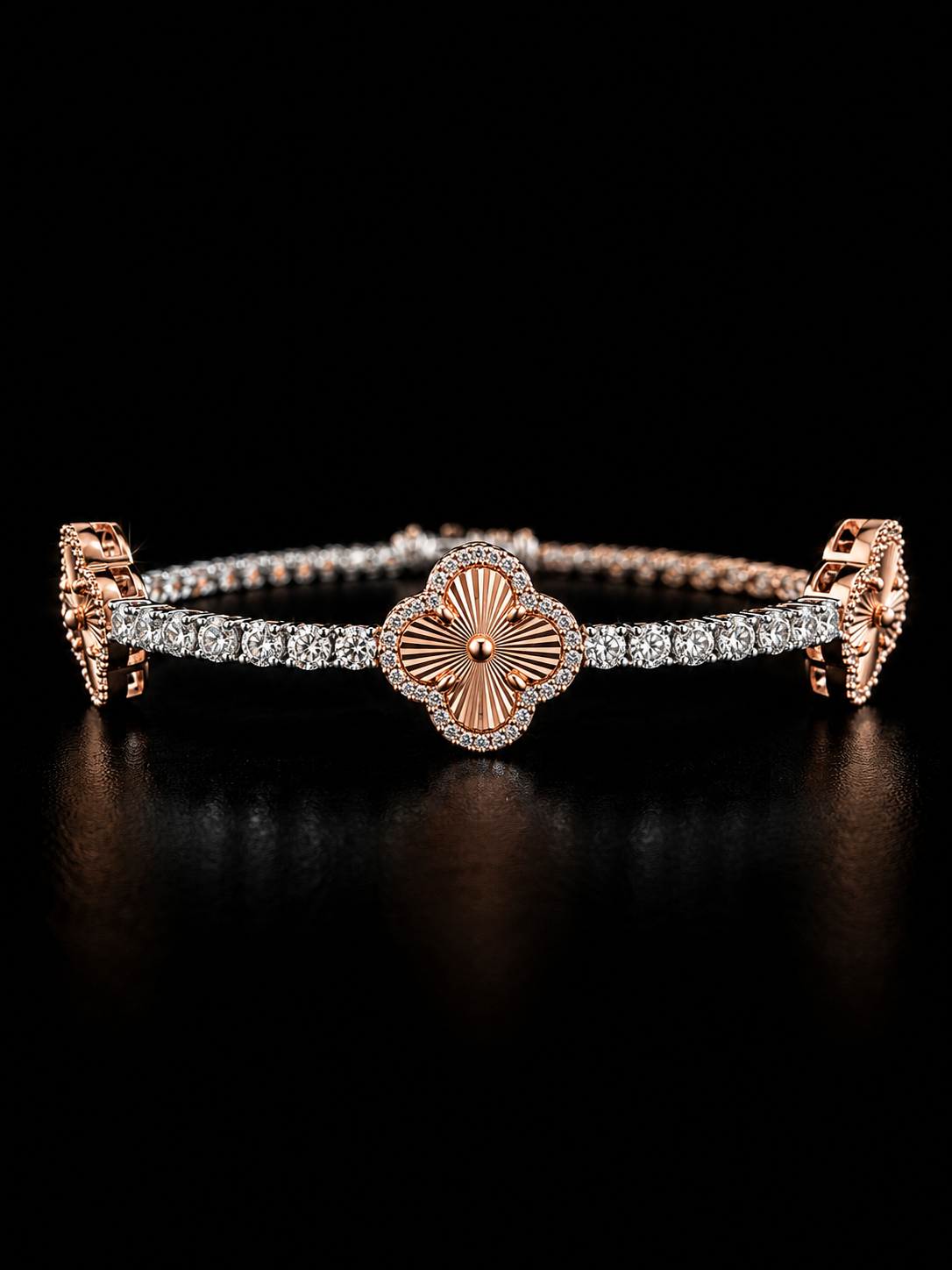 925S Moissanite Clover Tennis Bracelet – 3.95 CTW VVSD