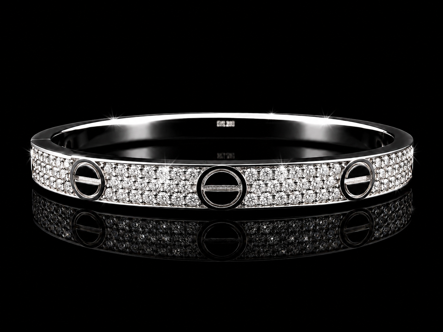 925S Iced Screw Bangle Bracelet – 2 CTW VVSD Moissanite