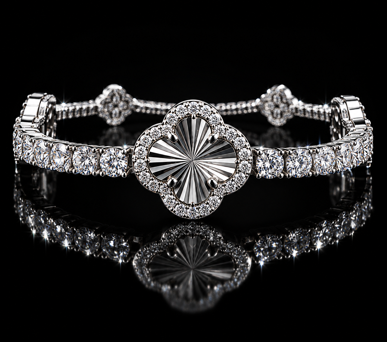 925S Moissanite Clover Bracelet – 3.95 CTW VVSD