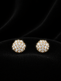 10K Gold Dome Cluster Moissanite Earrings – 0.63 CTW