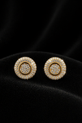 10K Gold Halo Cluster Stud Earrings Moissanite – 1.16 CTW VVS-D
