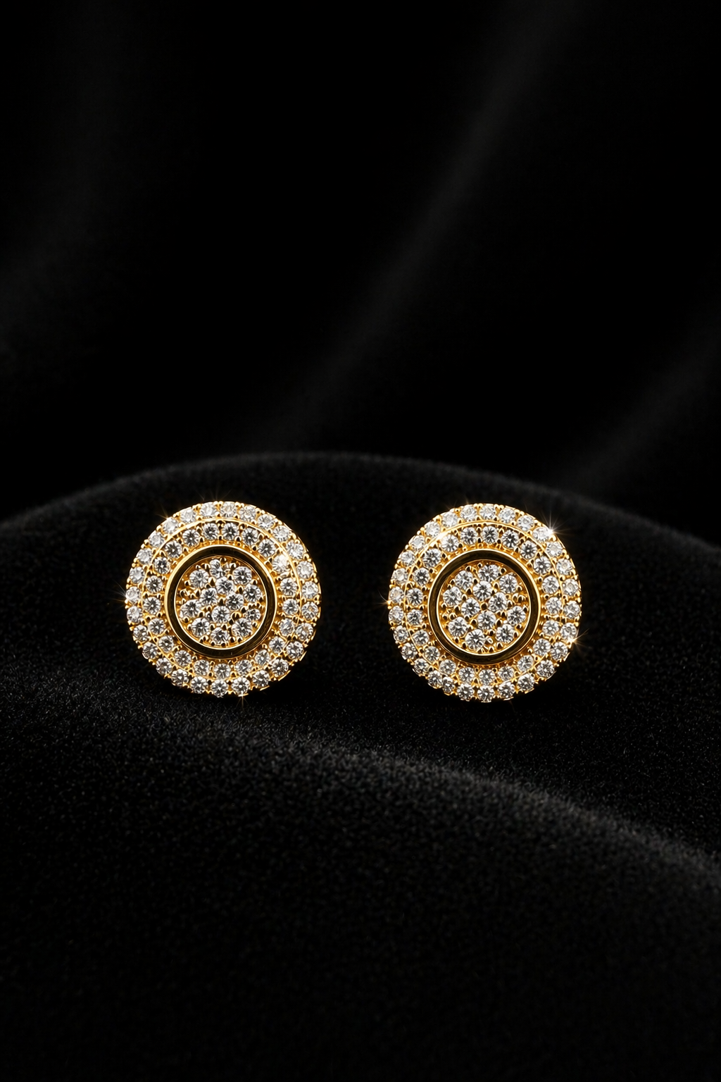 10K Gold Halo Cluster Stud Earrings Moissanite – 1.16 CTW VVS-D