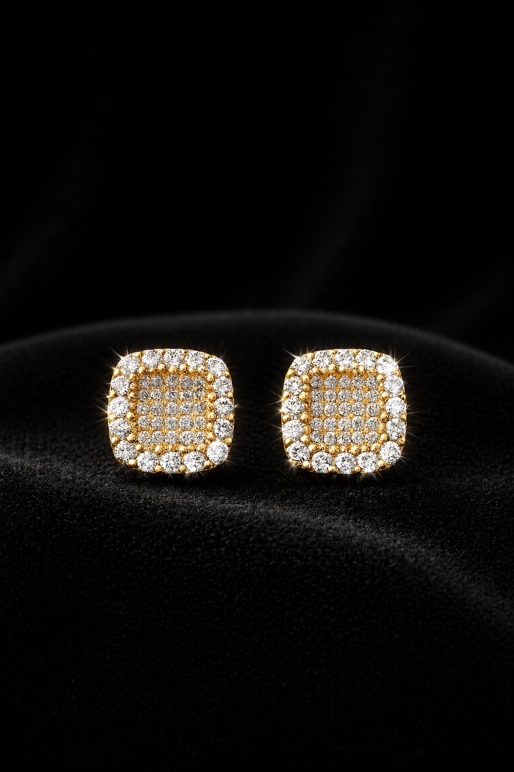 10K Gold Moissanite Cluster Stud Earrings – 0.58 CTW