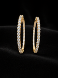 10K Gold Moissanite Hoop Earrings VVS-D