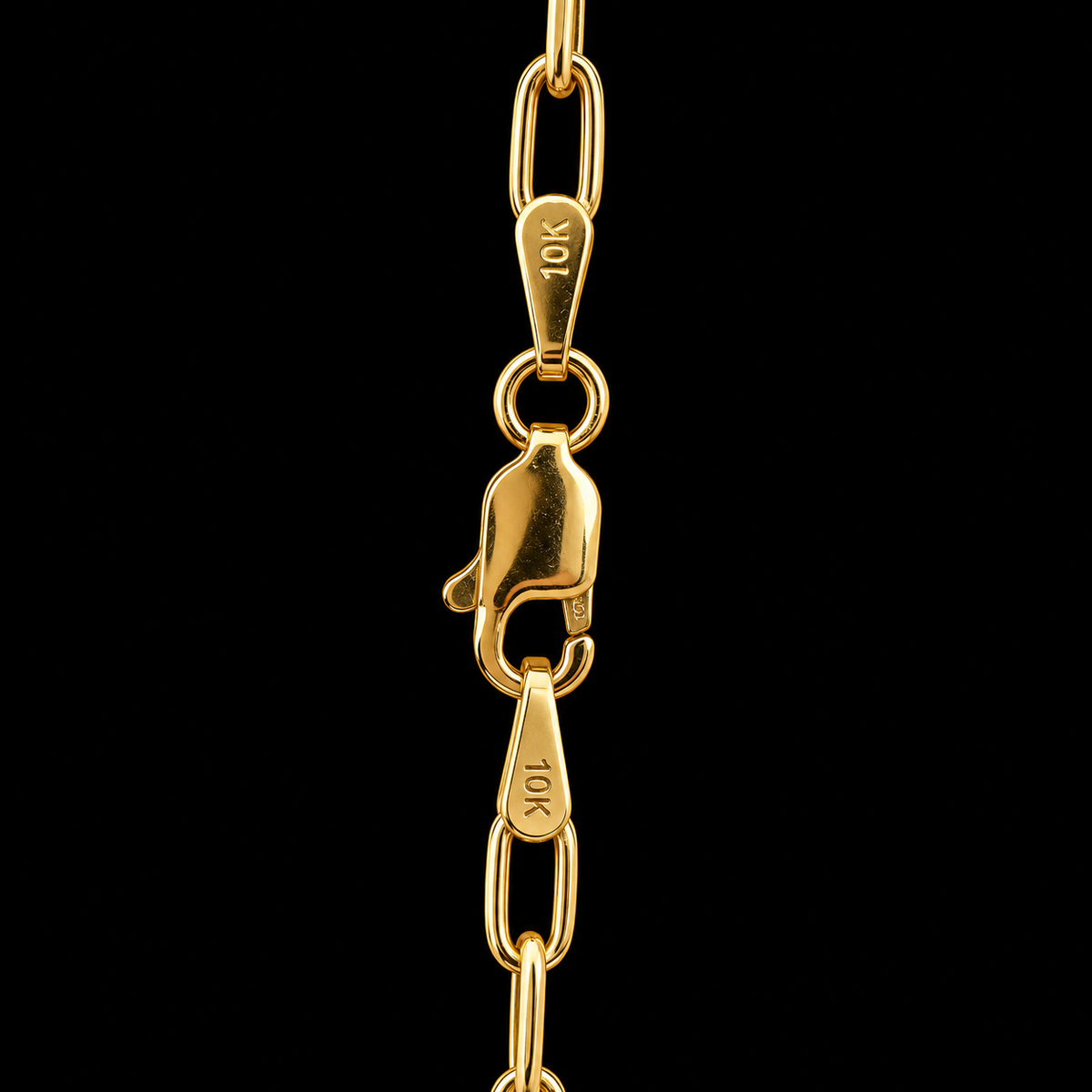S10" | Aurelia Paperclip Link Anklet in 10K Yellow Gold