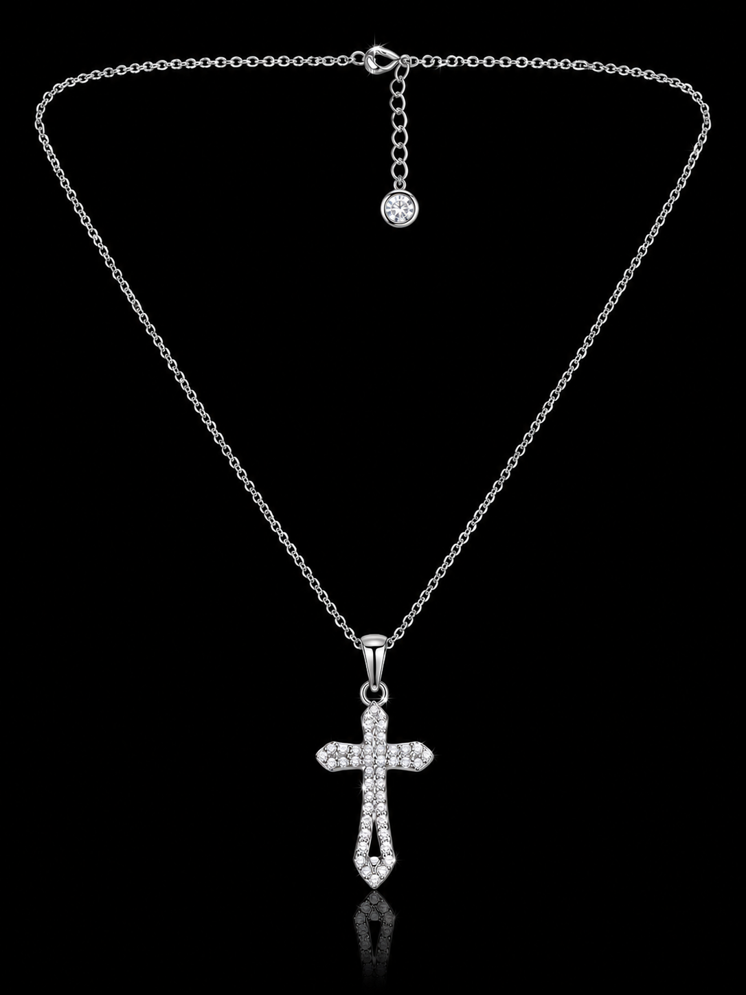 Classic Cross Necklace – 925S CZ Pendant