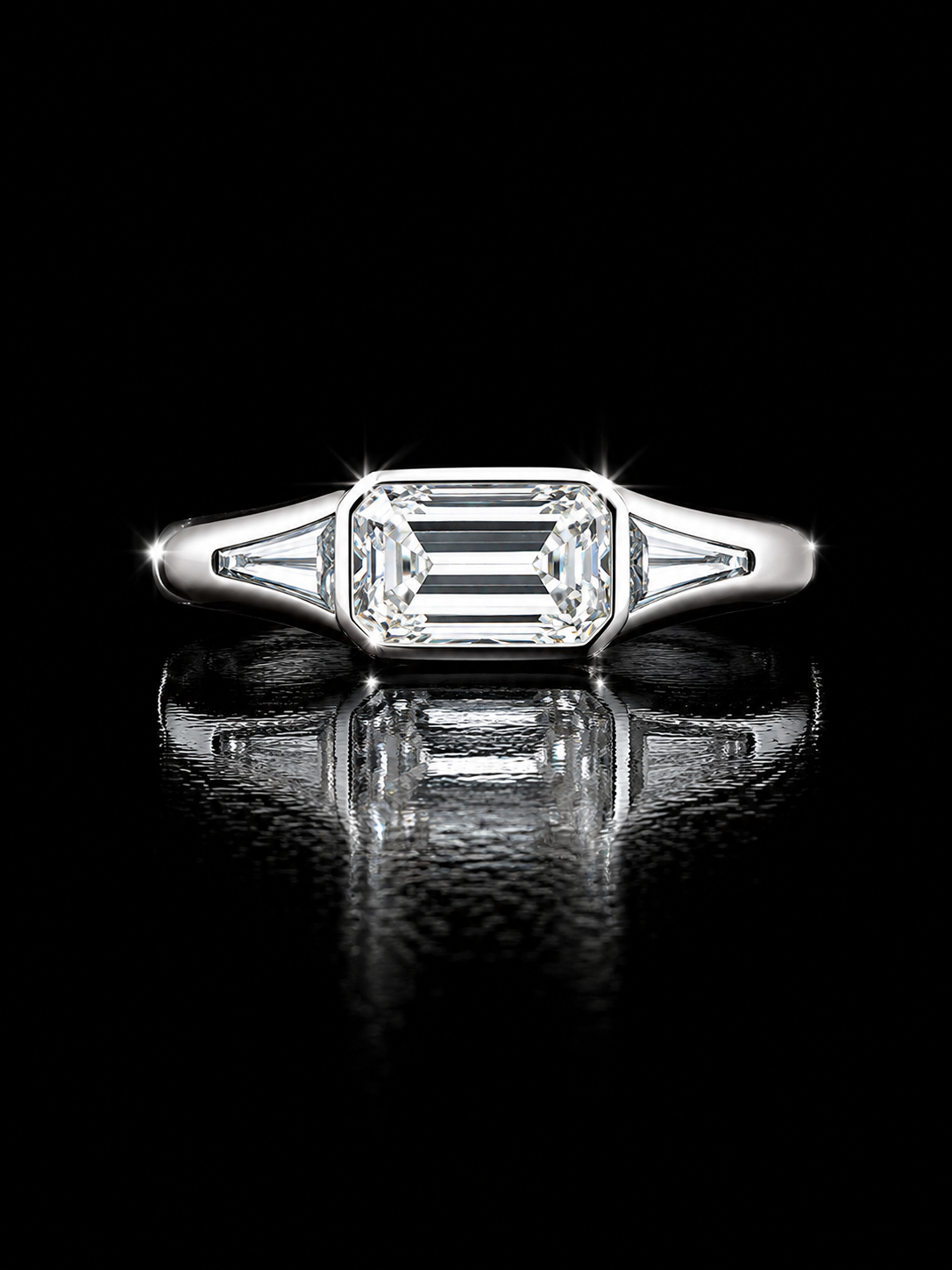 925 Silver Emerald-Cut CZ Ring | Sterling Silver Ring | Size 7