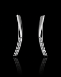 925S Curved Zirconia Bar Earrings