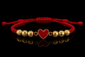 Scarlet Heart 18K Gold Macramé Bracelet