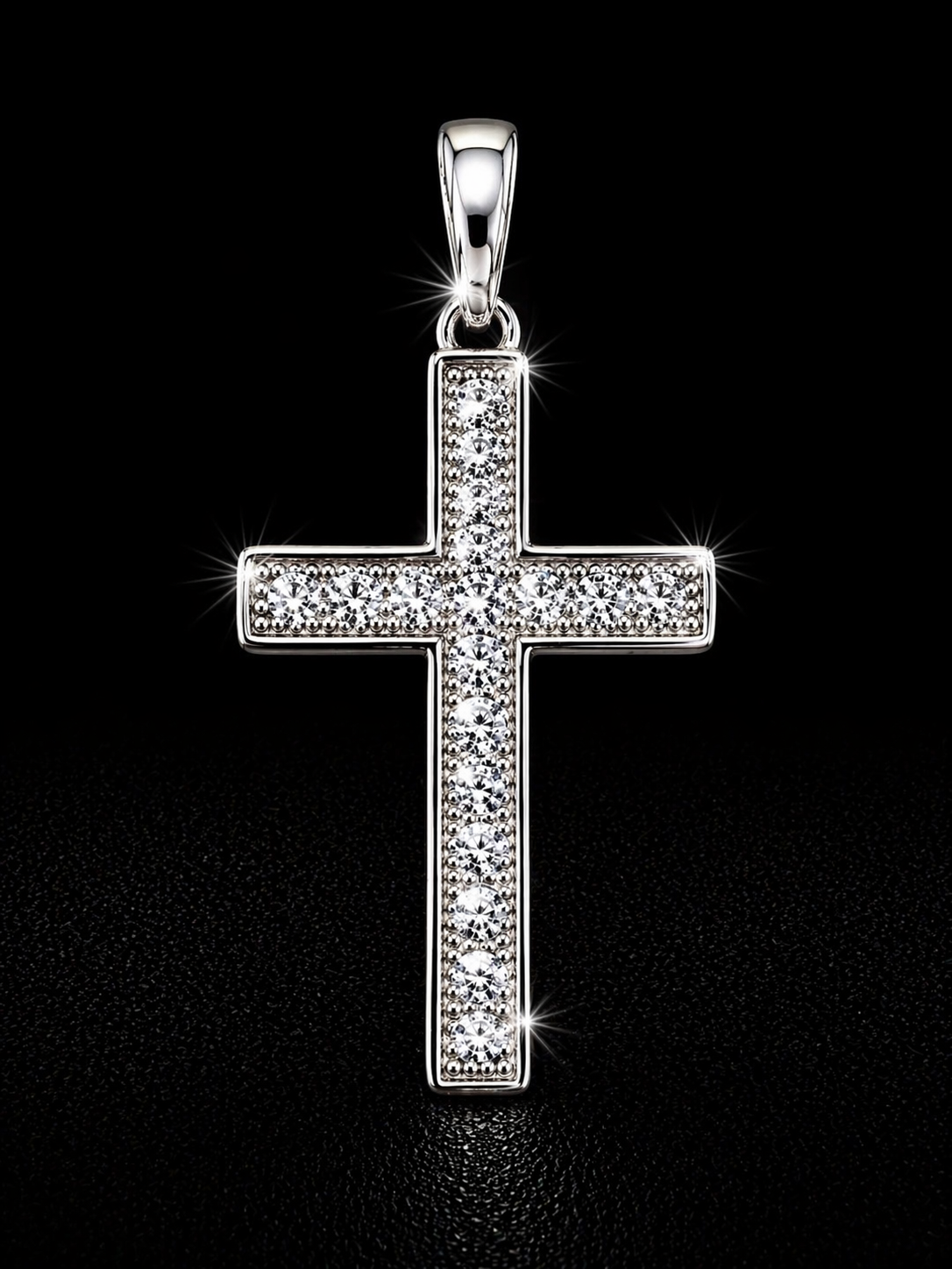 925S Classic Cross Moissanite Pendant | VVS-D