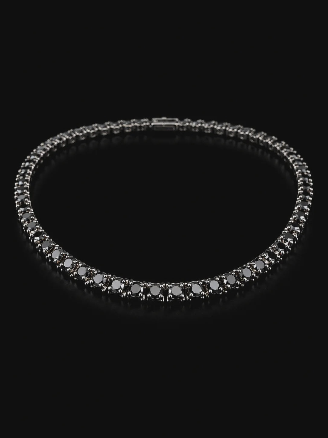 925S Black Moissanite Tennis Necklace – 33.25 CTW