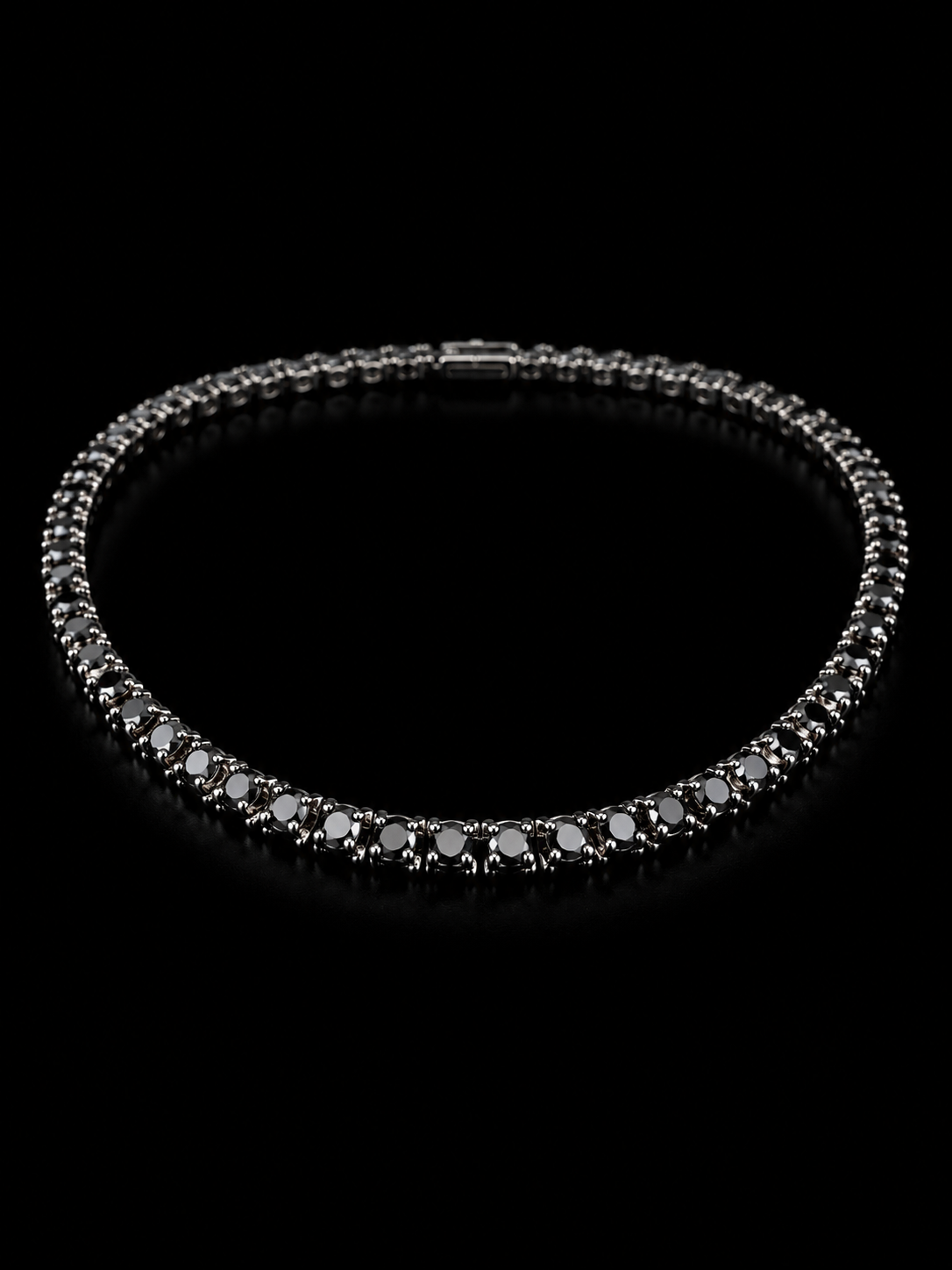 925S Black Moissanite Tennis Chain – 27 CTW