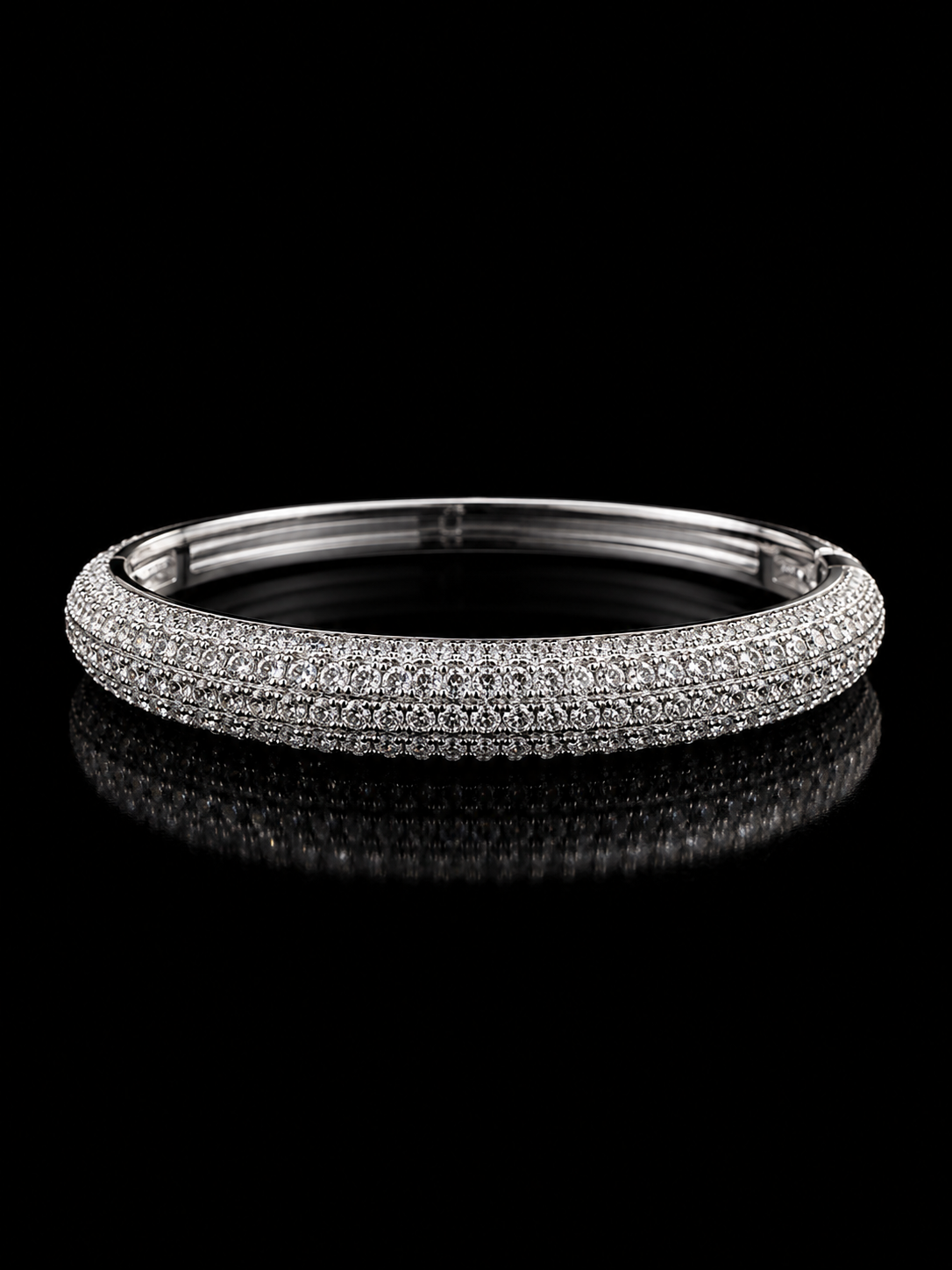 925S Moissanite Pavé Bangle Bracelet – 4.08 CTW VVSD