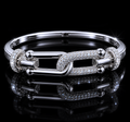 925S Moissanite Link Lock Bangle – 0.77 CTW VVSD