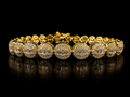 925S Gold Plated Moissanite Halo Bracelet – 3.5 CTW VVSD