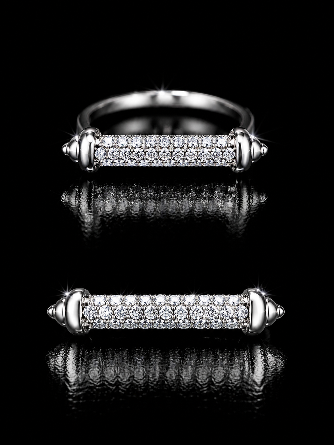 925S Pavé Bar Ring | CZ Fashion Ring | Size 8