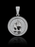 Praying Hands Medallion Pendant – 925S CZ Pendant