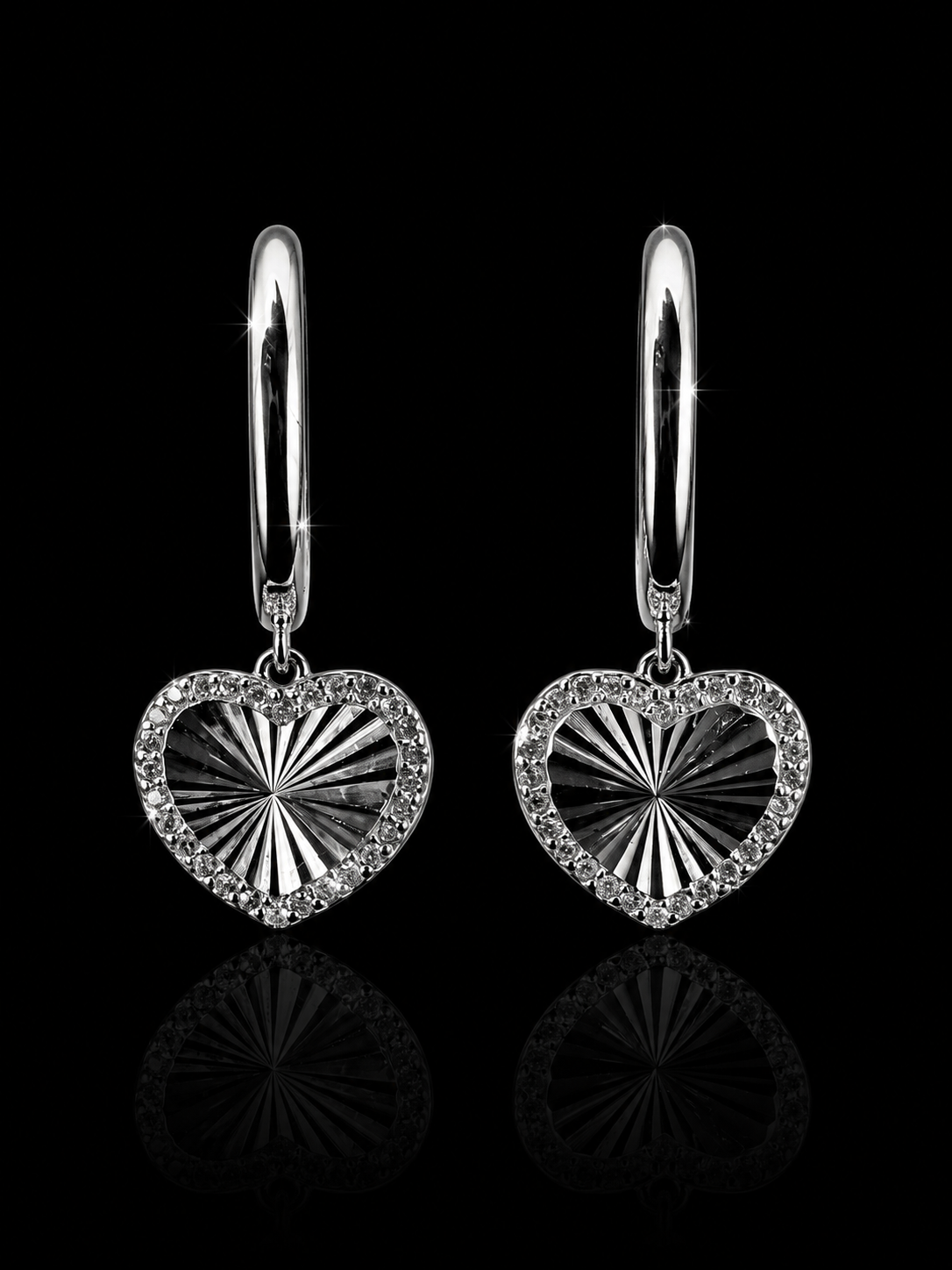 925S Heart Drop Earrings