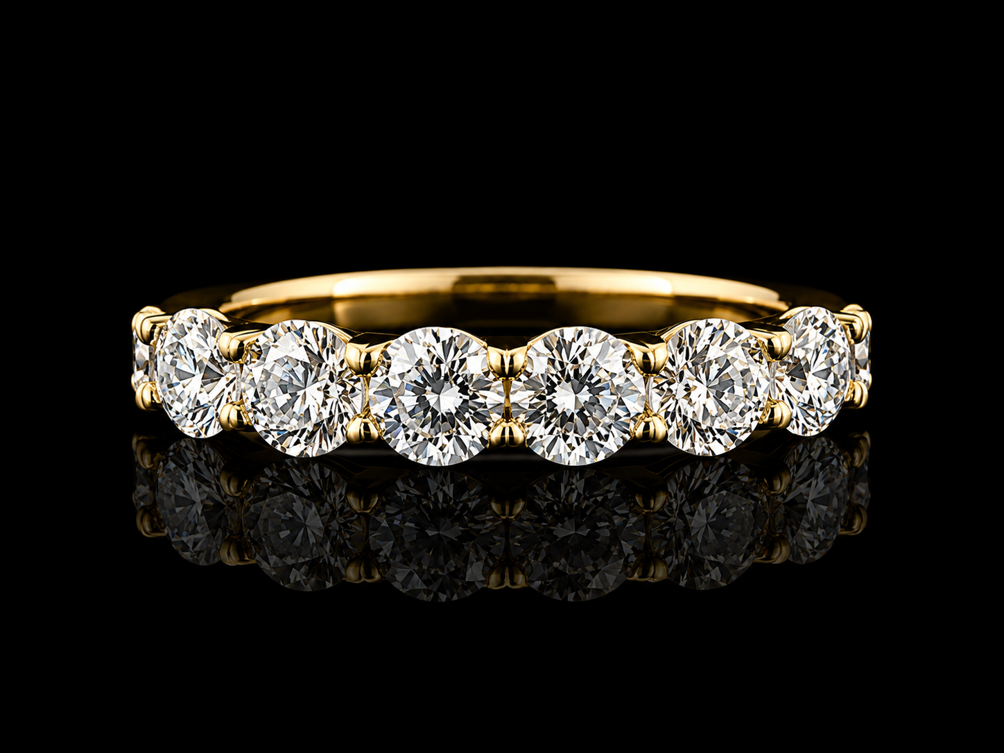 Round Lab Diamond Eternity Ring – 14K Gold