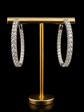 925S Moissanite Oval Hoop Earrings – 3.6 CTW VVSD