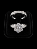 925S Floral Cluster Moissanite Ring Set – 3.5 CTW | Size 7