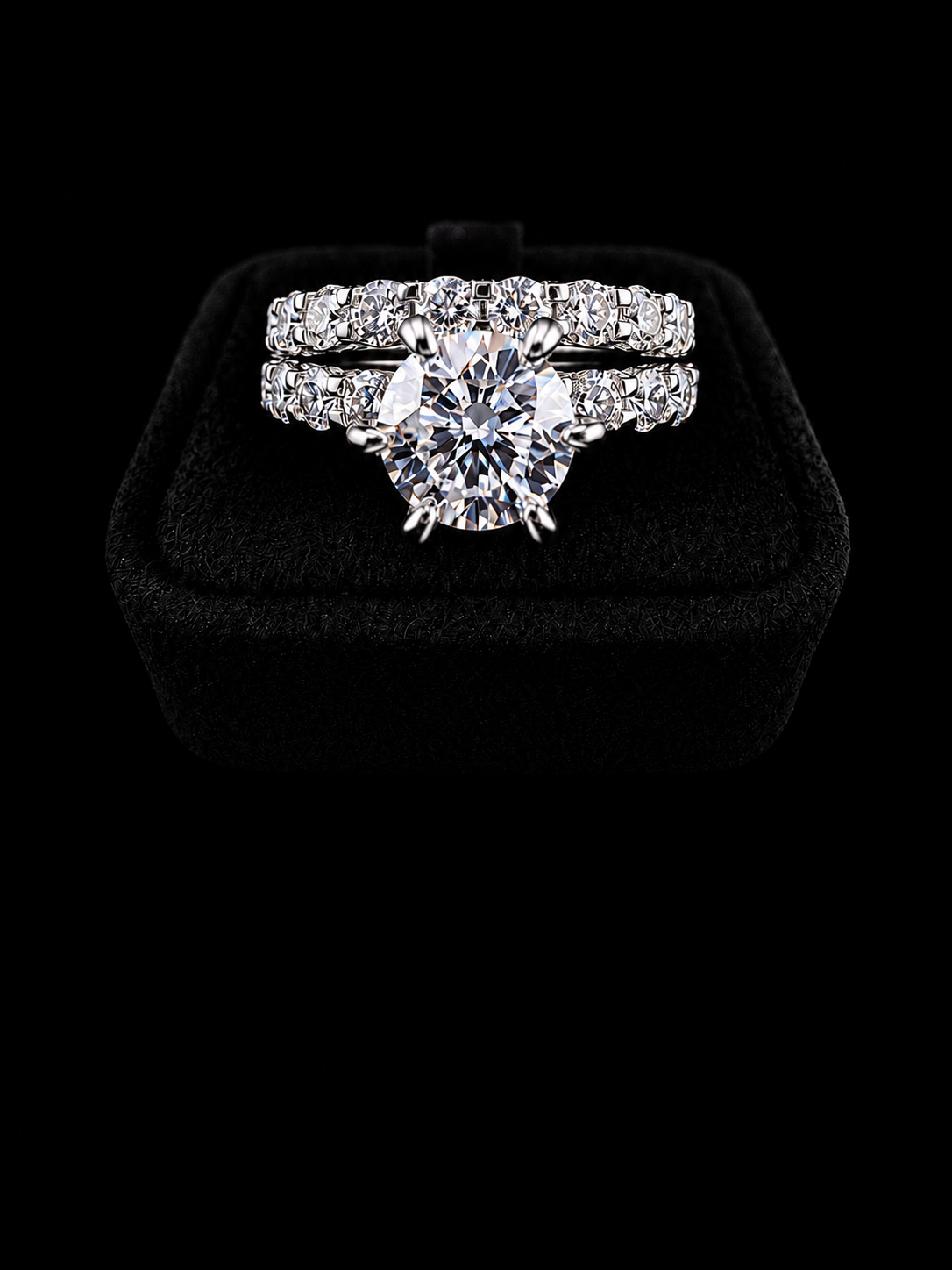 925S Moissanite Wedding Ring Set – 5 CTW VVSD