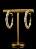 925S Gold Plated Moissanite Hoop Earrings – 2.04 CTW VVSD
