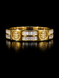 925 Silver Gold-Plated Baguette CZ Band Ring | Size 8