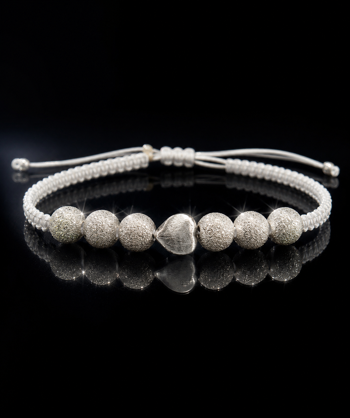 925S Heart Macramé Bracelet