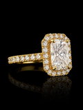 Radiant Halo Lab Diamond Ring – IGI Certified | 10K Gold