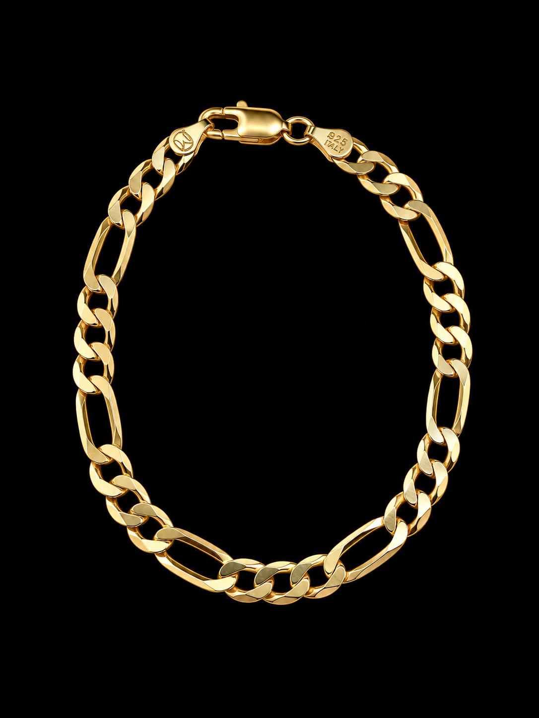 925S Gold Plated Figaro Bracelet – 6MM