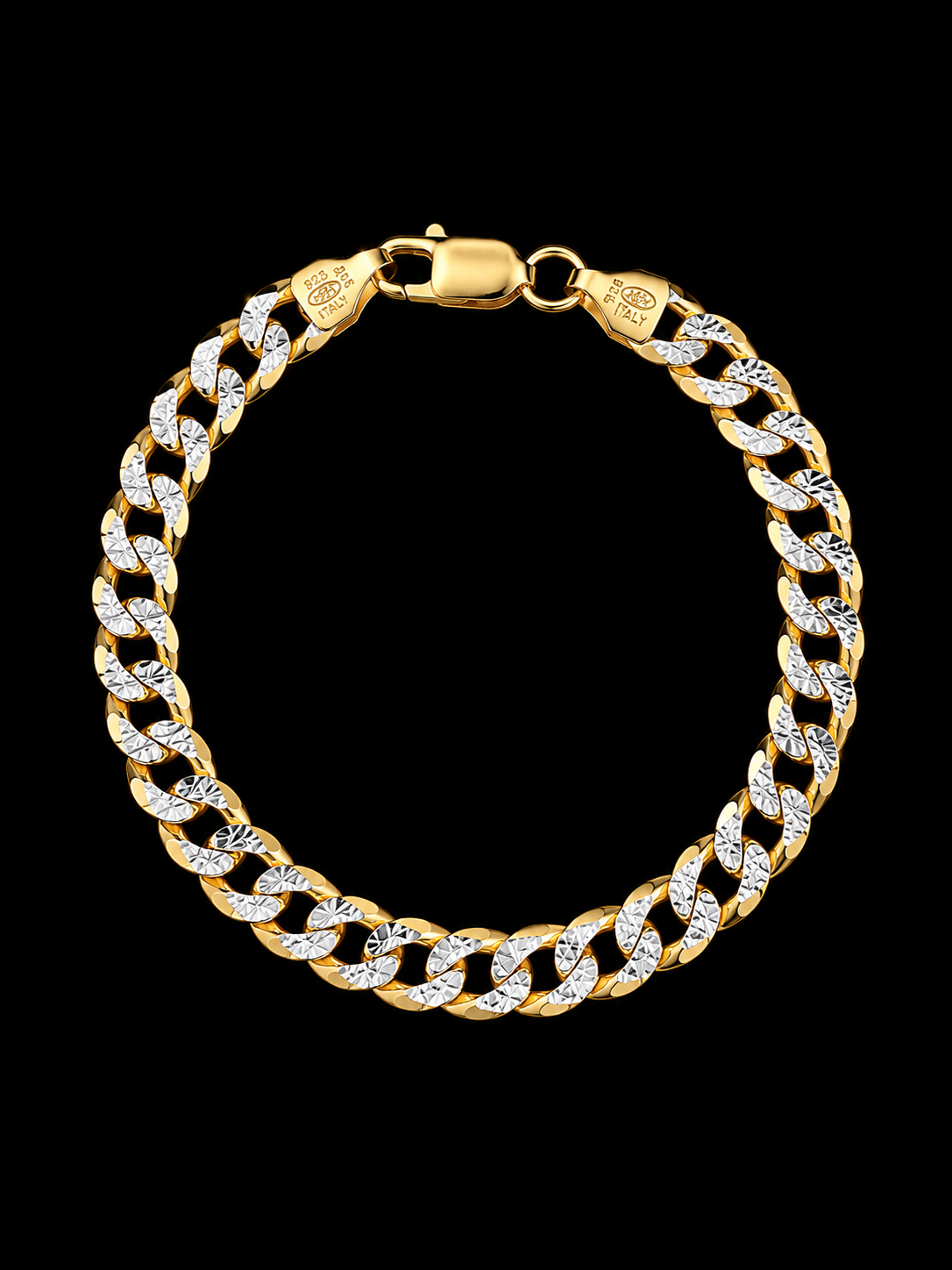 925S Gold Plated Diamond-Cut Cuban Bracelet – 6MM