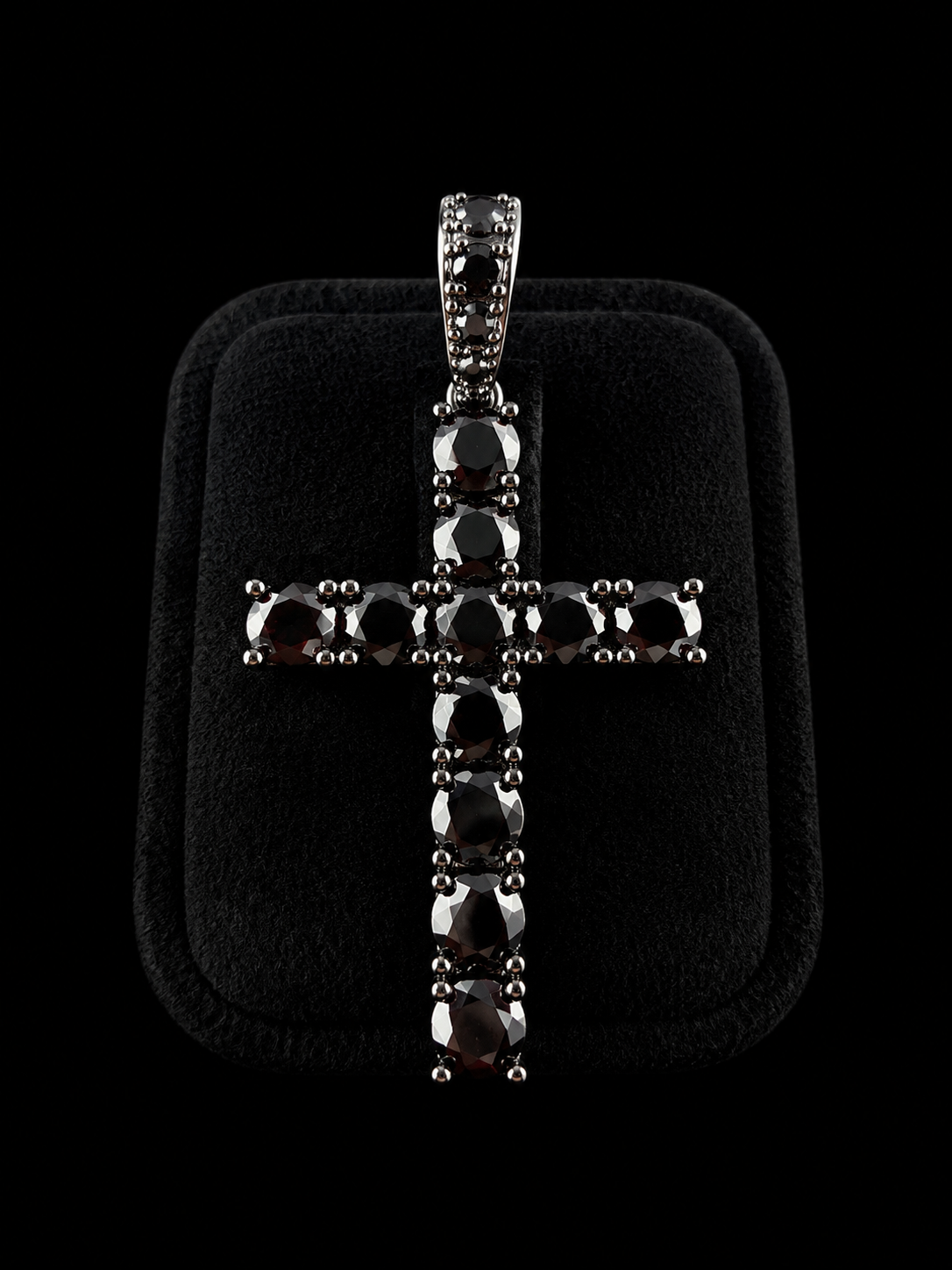 925S Black Moissanite Cross Pendant – 5.84 CTW VVSD
