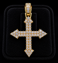 925S Gold Plated Moissanite Cross Lusso Pendant – 1 CTW VVSD