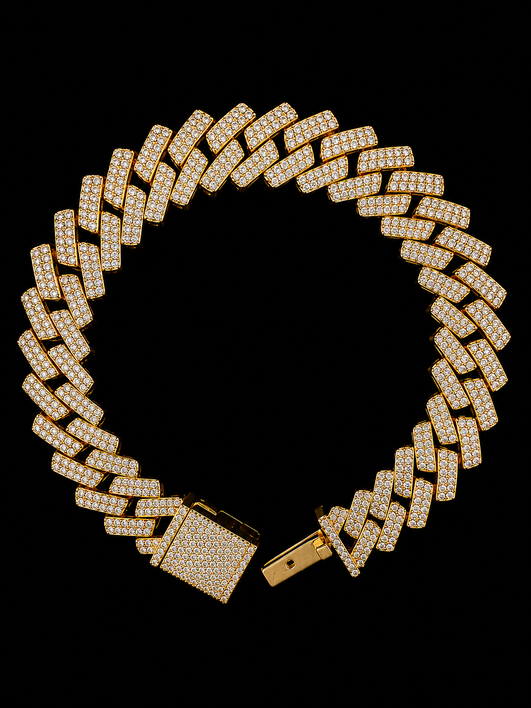 925S Gold Plated Iced Cuban Link Bracelet – 7.55 CTW VVSD | 8"