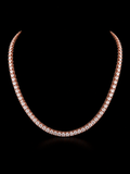 925S Rose Gold Plated Moissanite Tennis Chain – 27.25 CTW VVSD | 4MM | 18”