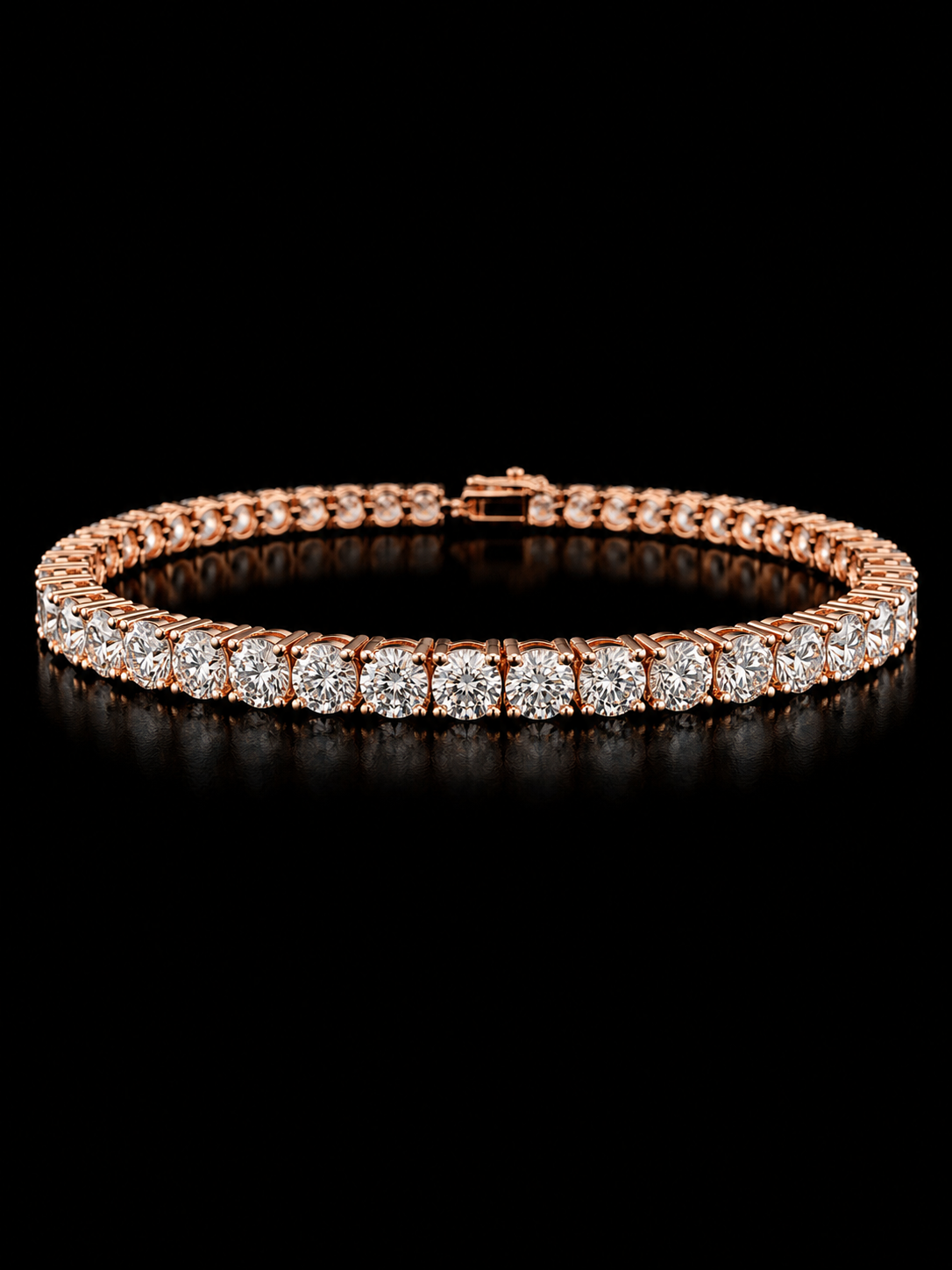925S Rose Gold Plated Moissanite Tennis Bracelet – 11.5 CTW VVSD | 4MM | 8”
