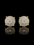 925S Gold Plated Halo Moissanite Stud Earrings – 0.66 CTW