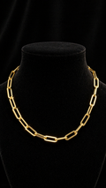 14K Gold Hollow Paperclip Chain – 19 "