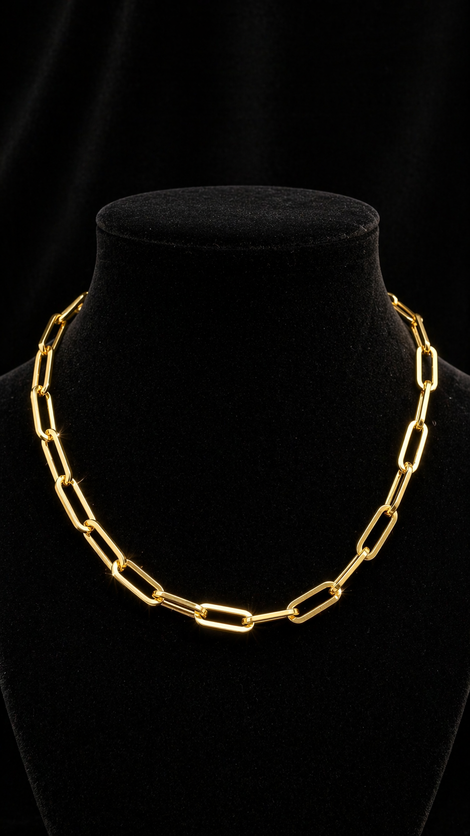 14K Gold Hollow Paperclip Chain – 19 "