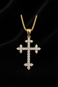 14K Gold Moissanite Cross Pendant – 0.75 CTW