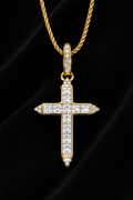 14K Gold Princess-Cut Moissanite Cross Pendant – 1.16 CTW