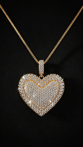 14K Solid Gold Royal Heart Moissanite Pendant Necklace | VVS-D