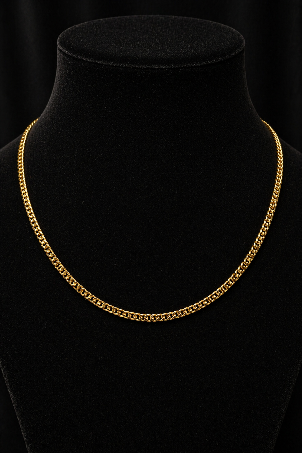 14K Solid Gold Small Cuban Link Chain – 18 Inches
