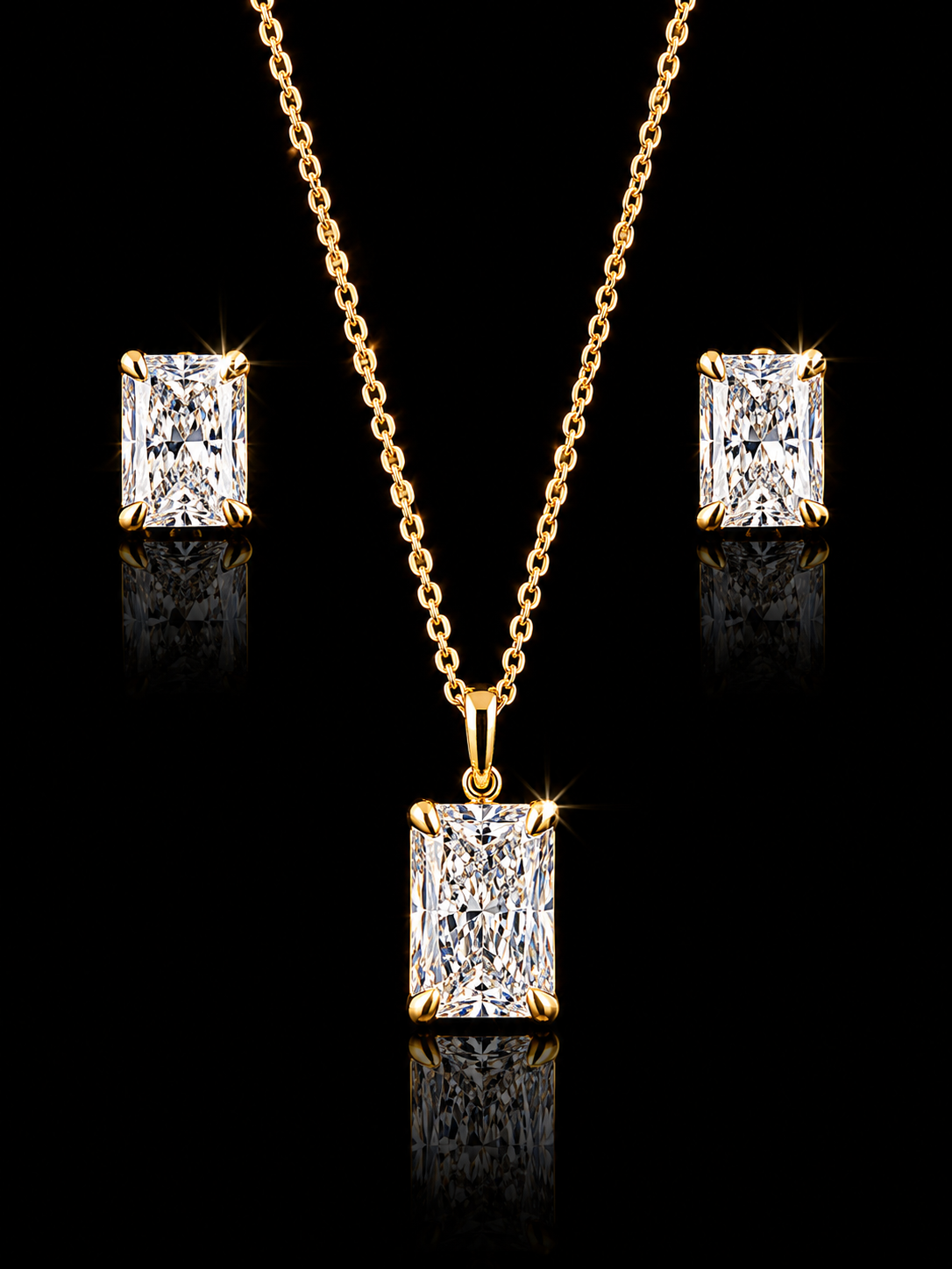Radiant Lab Diamond Jewelry Set – 14K Gold
