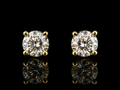 925S Gold Plated Round Solitaire Moissanite Stud Earrings – 1.60 CTW | 6MM