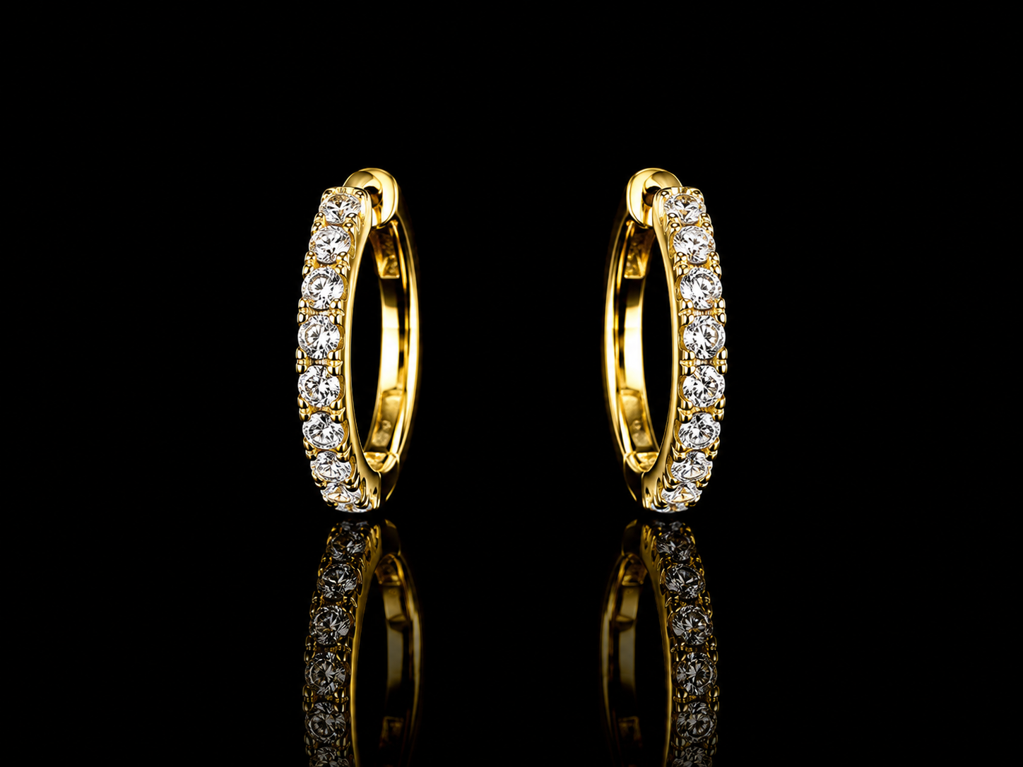 925S Gold Plated Moissanite Hoop Earrings – 0.15 CTW