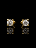 925S Gold Plated Solitaire Moissanite Stud Earrings – 0.60 CTW
